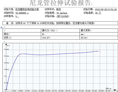 汽車燃油管路尼龍管的試驗機拉伸試驗